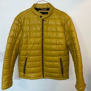 Men’s Zara Yellow Polyester Puffer Jacket